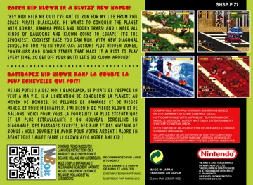 Kid Klown in Crazy Chase (Europe) box cover back